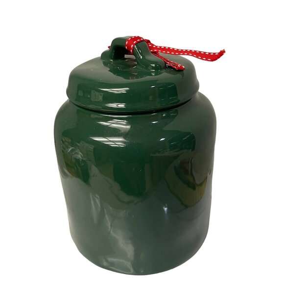 RAE Dunn REINDEER SNACKS Green Red Christmas Canister Artisan Collection 11x 5 - Picture 5 of 9